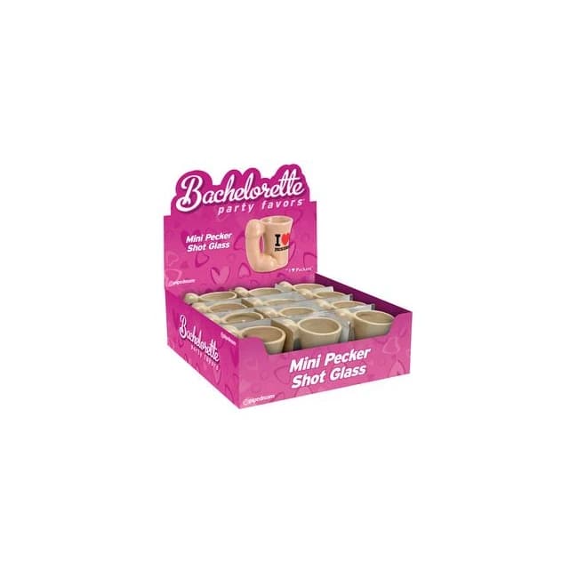 Bachelorette Mini Pecker Shot Glass 12 Pc Display - Image 1 Bachelorette Mini Pecker Shot Glass 12 Pc Display - Image 1
