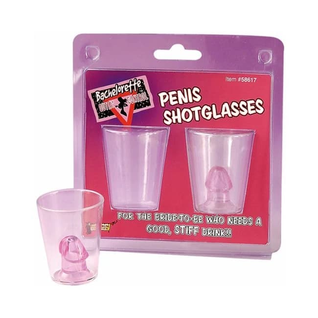 Bachelorette Outta' Control Penis Shot Glasses, image 1