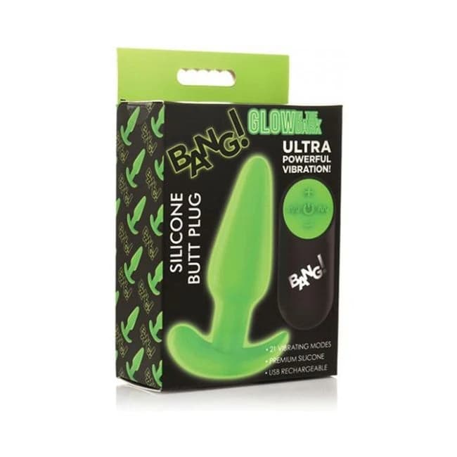 Bang! Glow in the Dark 21x Remote Controlled Butt Plug, image 1
