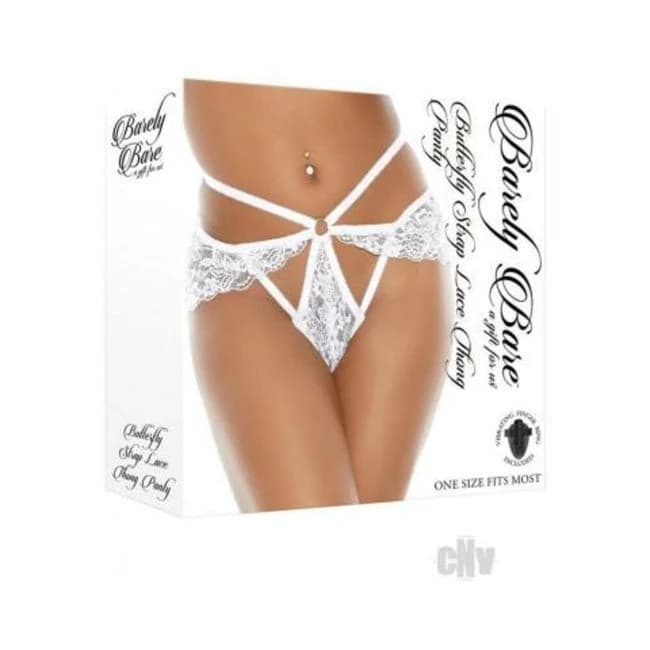 Barely Bare Butterfly Strap Lace Thong Panty, image 1