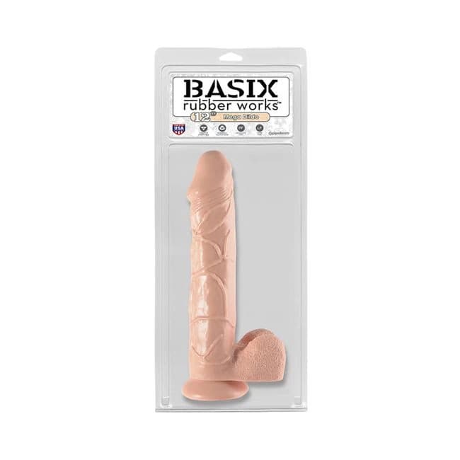 Basix Rubber Works 12 Inches Mega Dildo Beige, image 1