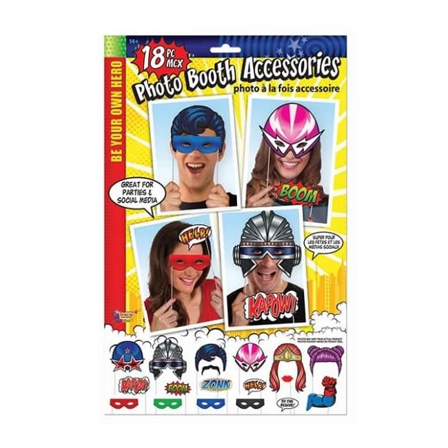 Be Your Own Hero Photo Booth Prop Kit 18 Pieces, image 1
