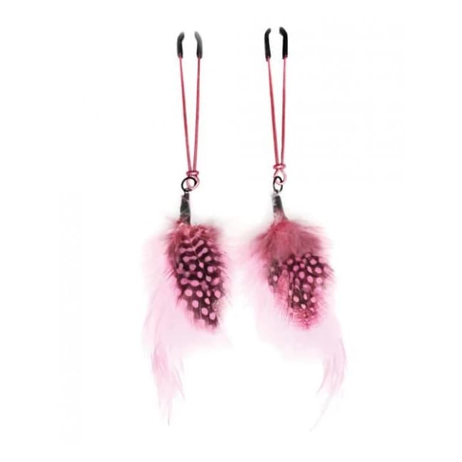 Bijoux De Nip Colored Feather Pink Tweezer Clamp, image 1
