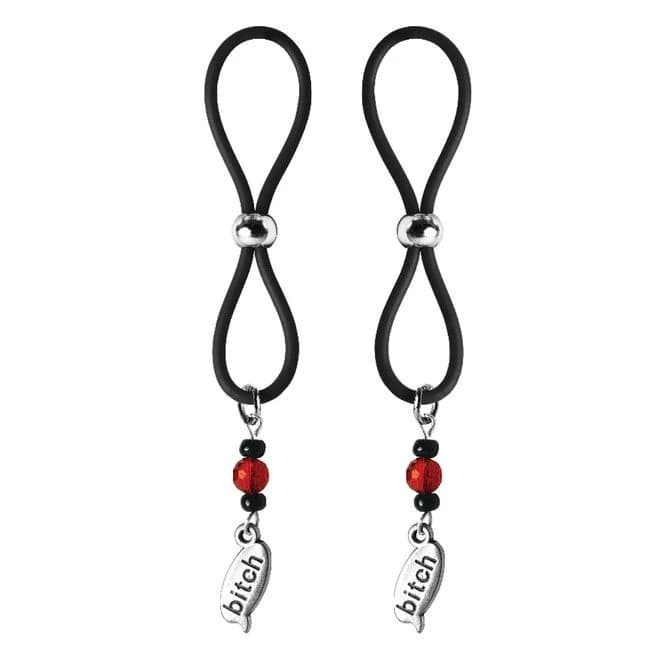 Bijoux De Nip Nipple Halos Bitch Charm - Red/black, image 1