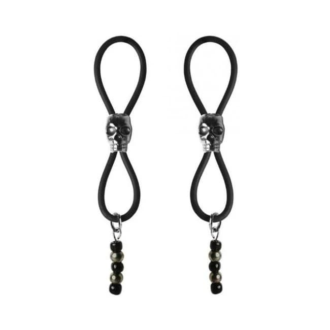 Bijoux De Nip Nipple Halos Black Skull Slider Black Silver, image 1