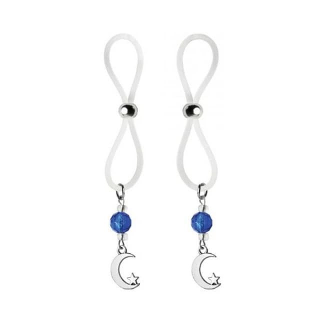 Bijoux De Nip Nipple Halos Moon & Star Charm Blue Clear, image 1