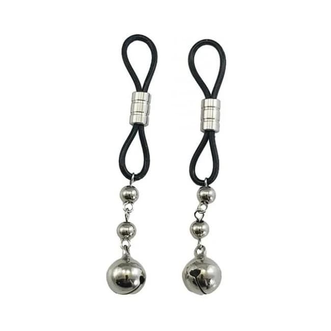 Bijoux De Nip Nipple Halos w/ Silver Bells - Black, image 1