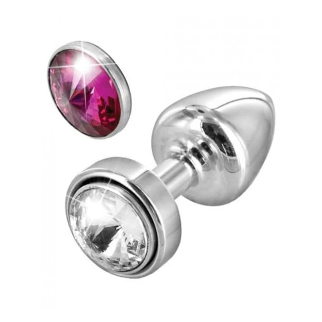 Bling Diogol Anni Butt Plug Magnetic Stone Clear Red, image 1