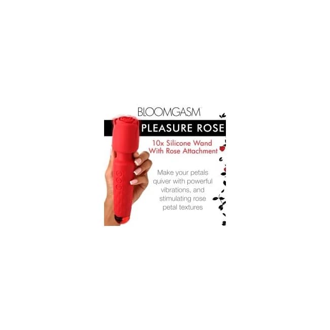 Bloomgasm Pleasure Rose Wand 10x W/ Rose Attachment - Image 1 Bloomgasm Pleasure Rose Wand 10x W/ Rose Attachment - Image 1