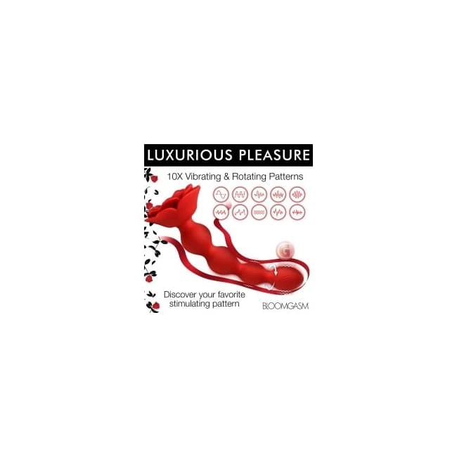 Bloomgasm Rose Twirl Vibrating & Rotating 10x Anal Beads, image 1