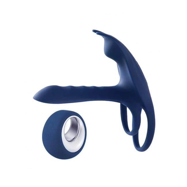 Blue Fox Vibrating Girth Enhancer Penis Sleeve - Blue, image 1