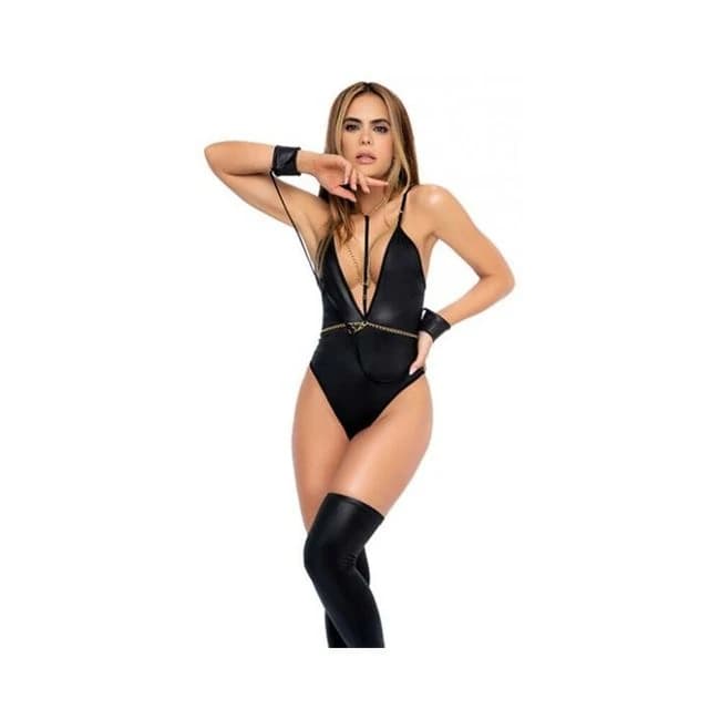 Bodysuit w/ Detachable Chain Wrist Straps & Harness, image 1