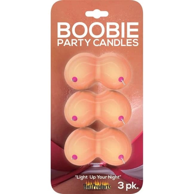 Boobie Party Candles 3pk - Image 1