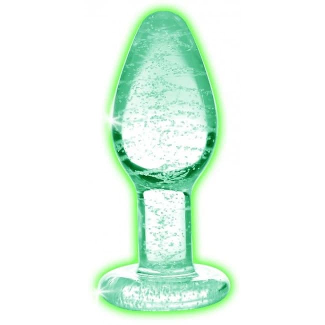 Booty Sparks Glow-in-the-Dark Glass Anal Plug, image 1