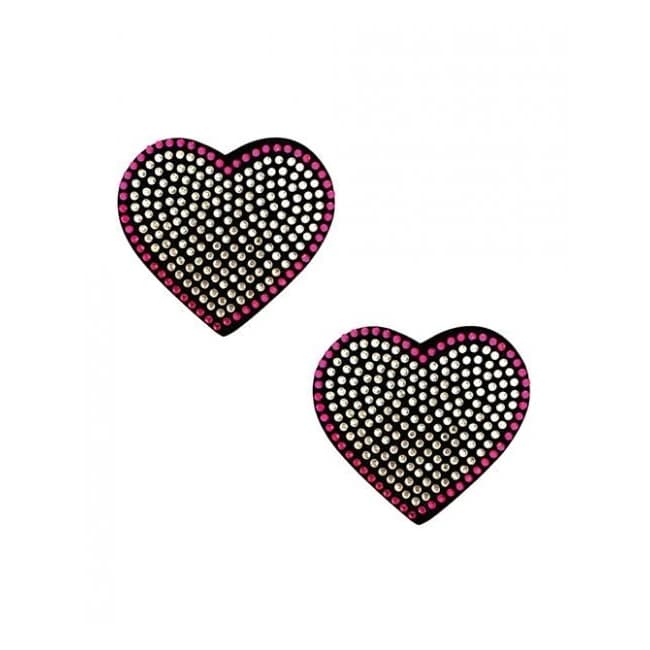 Burlesque Heart N' Soul Crystal Heart Nipztix - Pink/clear O/S, image 1