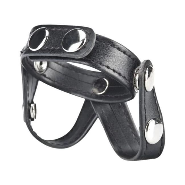 C & B Gear V-Style Cock Ring with Ball Divider Black, image 1