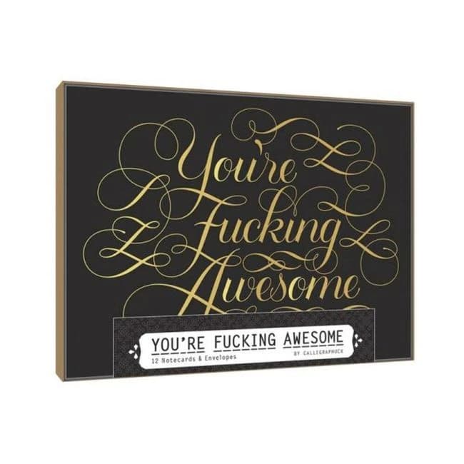 Calligraphuck You're Fucking Awesome Notecards 12-Pack, image 1