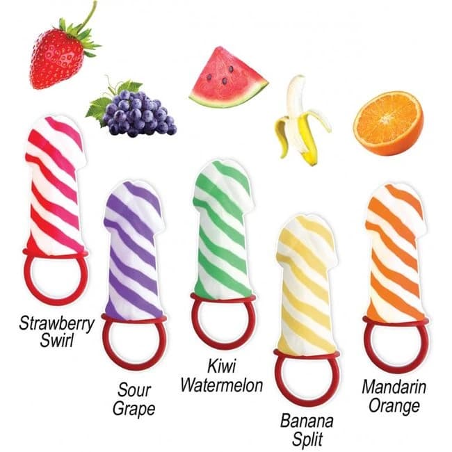 Candy Stripers Pecker Candy Ring Pop Asst. 36pc Display - Image 1