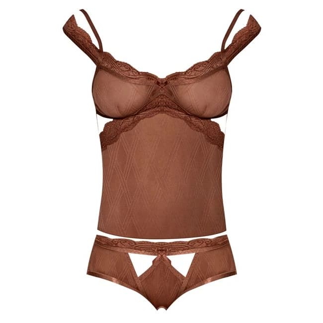 Caramel Kiss Cami & Split Crotch Boy Short, image 1