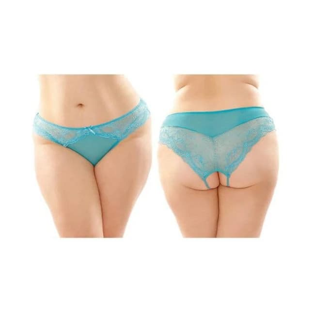 Cassia Crotchless Lace and Mesh Panty 6-Pack, image 1