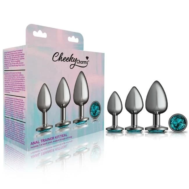 Cheeky Charms Metal Plug Kit Gunmetal Round, image 1