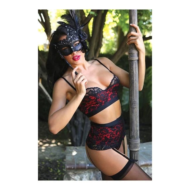Christine Bra Matching Gartered Skirt and Panty - XL (Garment Only - No Box), image 1