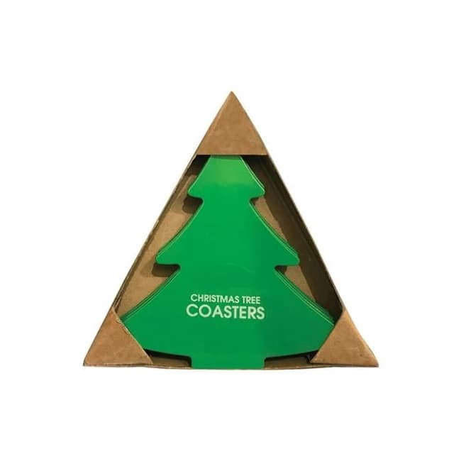 Christmas Tree Stainless Steel Coasters (Dishwasher Safe) - Pack of 4, image 1
