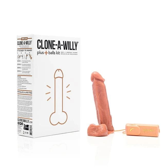 Clone-a-Willy Plus with Balls Medium Skin Tone, image 1