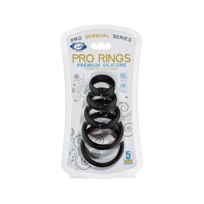 Cloud 9 Comfort Cock Rings W/flat Back 5-pk Pro Sensual Line - Image 1 Cloud 9 Comfort Cock Rings W/flat Back 5-pk Pro Sensual Line - Image 1
