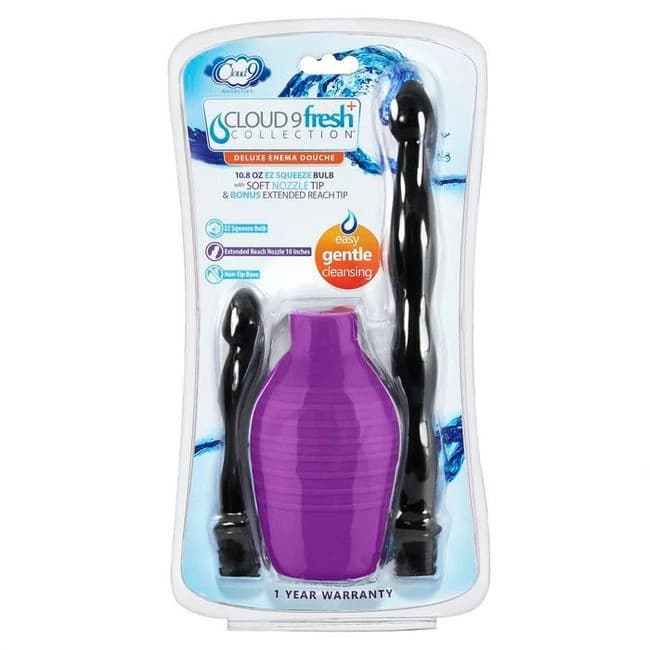 Cloud 9 Fresh + Deluxe Anal Enema Douche Kit 10.8 Oz Ez Squeeze Bulb W/ Soft Nozzle - Image 1 Cloud 9 Fresh + Deluxe Anal Enema Douche Kit 10.8 Oz Ez Squeeze Bulb W/ Soft Nozzle - Image 1