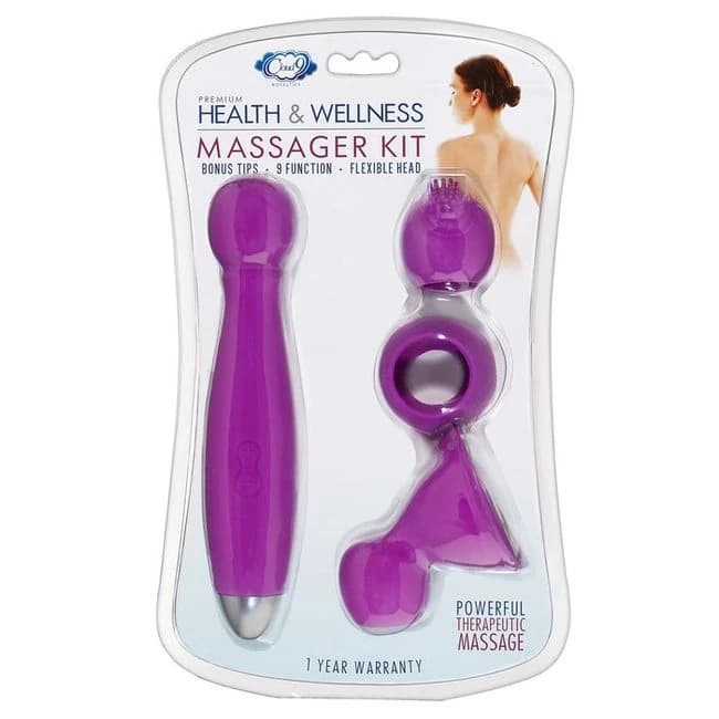 Cloud 9 Health & Wellness Wand Kit 9 Function Flexible Head Purple - Image 1 Cloud 9 Health & Wellness Wand Kit 9 Function Flexible Head Purple - Image 1