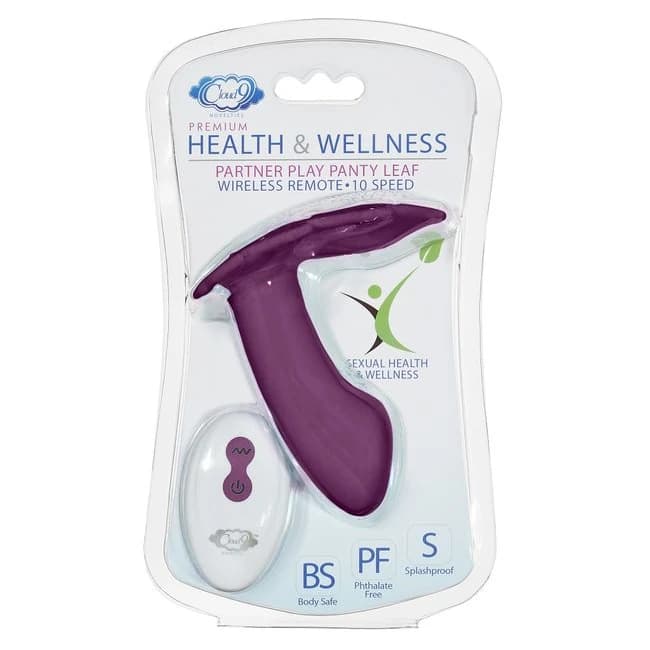 Cloud 9 Health & Wellness Wireless Remote Control Panty Leaf" Vibe - Plum" - Image 1