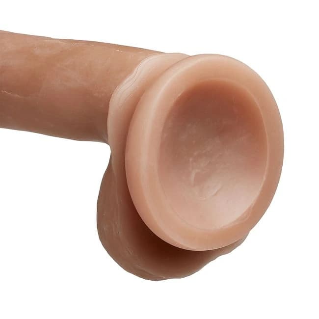Cloud 9 Novelties Dual Density Real Touch 7 Inch with Balls - Tan, image 1