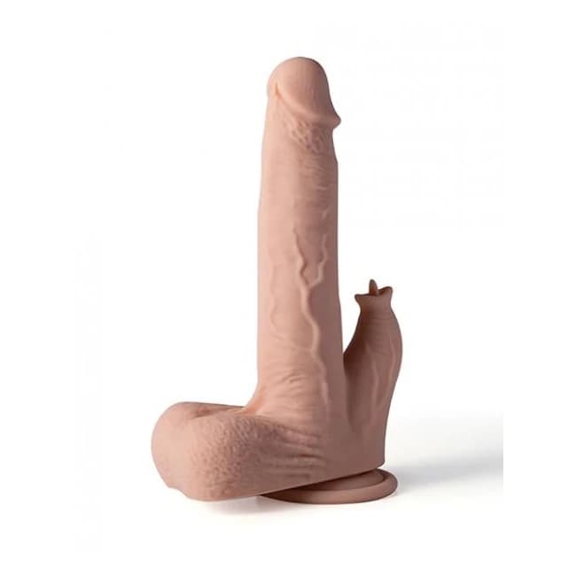 Colter App Controlled Realistic 8.5" Thrusting Dildo Vibrator w/ Clit Licker - Ivory, image 1