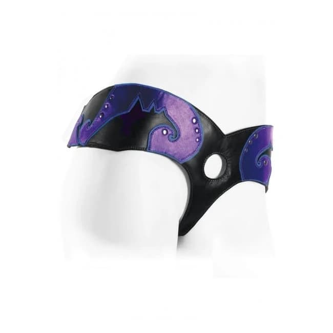 Connoisseur Amazon Single Strap Harness Black and Purple, image 1