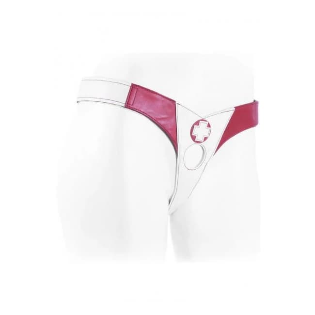 Connoisseur Nurse Single Strap Harness White and Red, image 1