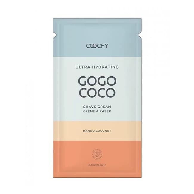 Coochy Ultra Hydrating Shave Cream Foil - .35 Oz Mango Coconut - Image 1 Coochy Ultra Hydrating Shave Cream Foil - .35 Oz Mango Coconut - Image 1