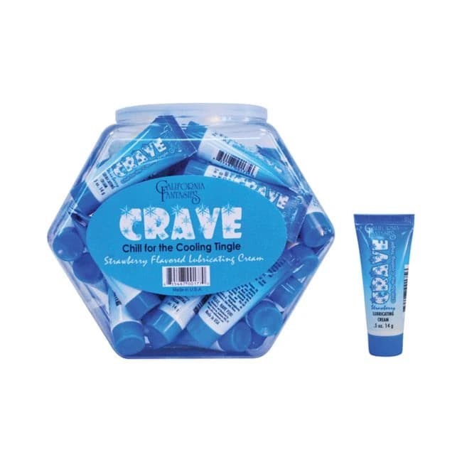 Crave Chill (cooling) Strawberry Flavored Lubricating Cream (bowl of 36) - Image 1 Crave Chill (cooling) Strawberry Flavored Lubricating Cream (bowl of 36) - Image 1
