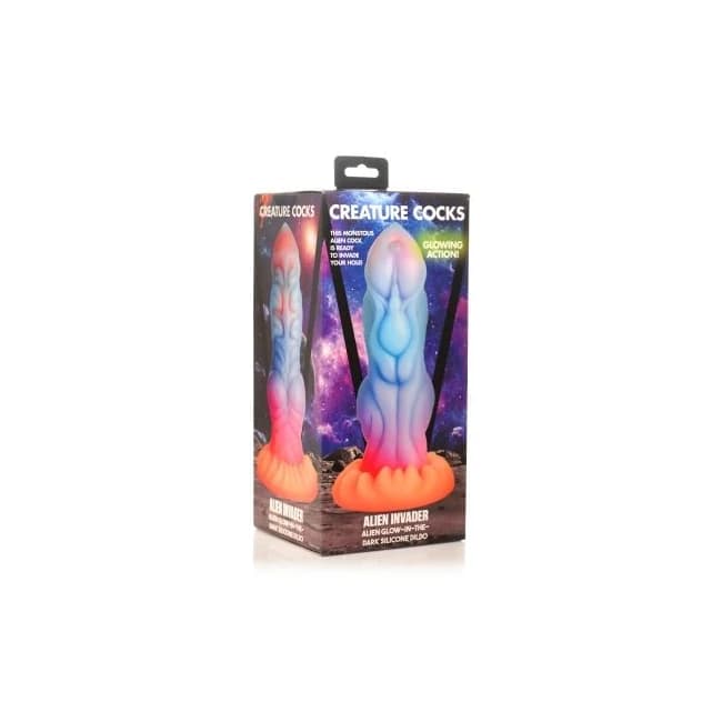 Creature Cocks Alien Invader Glow in the Dark Dildo, image 1