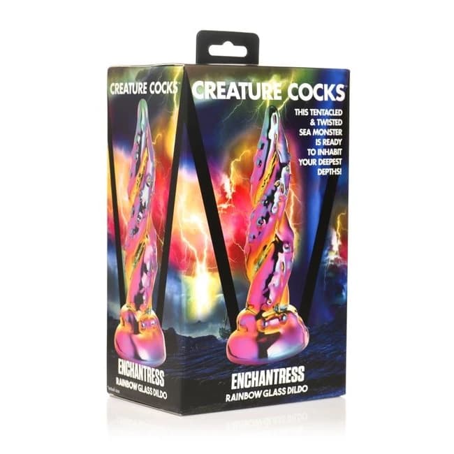 Creature Cocks Enchantress Rainbow Glass Dildo, image 1