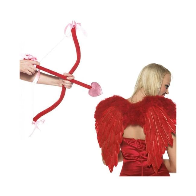 Cupid Kit - Includes Bow, Arrow and Wings O/S Red, image 1