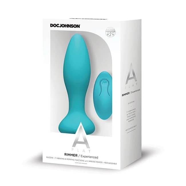 (d) A-play Rimmer Experienced Plug Rechargeable W/ Remote Teal - Image 1 (d) A-play Rimmer Experienced Plug Rechargeable W/ Remote Teal - Image 1
