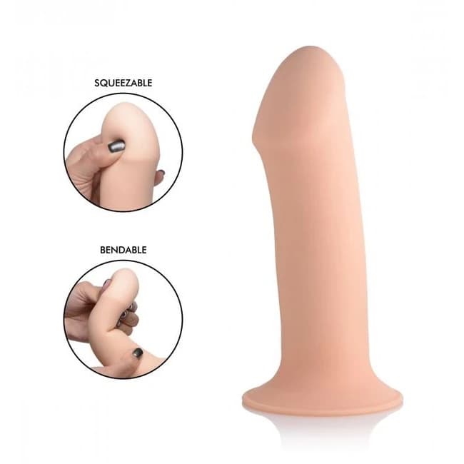 Squeeze-It Squeezable Thic Phallic Dildo- Flesh, image 1