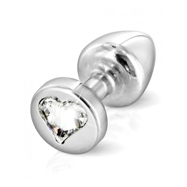 Diogol Anni R Heart T1 Crystal Silver Butt Plug, image 1