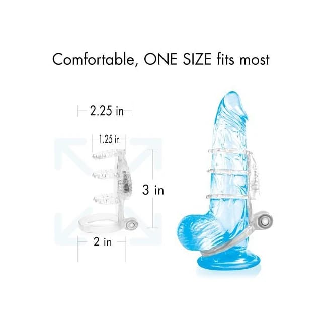 DOCTOR LOVE ZINGER DUAL VIBRATING SLEEVE CLEAR - Image 1