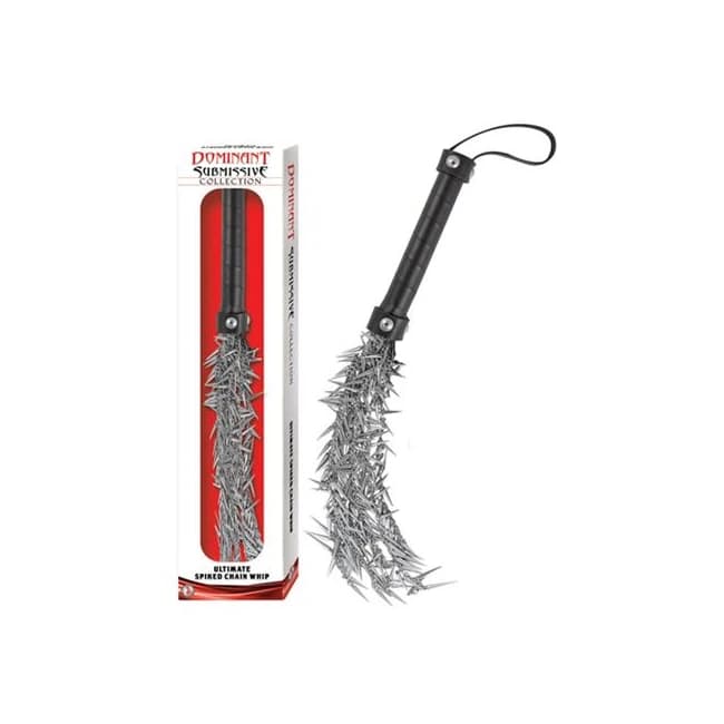Dominant Submissive Collection Ultimate Spiked Chain Whip - Image 1