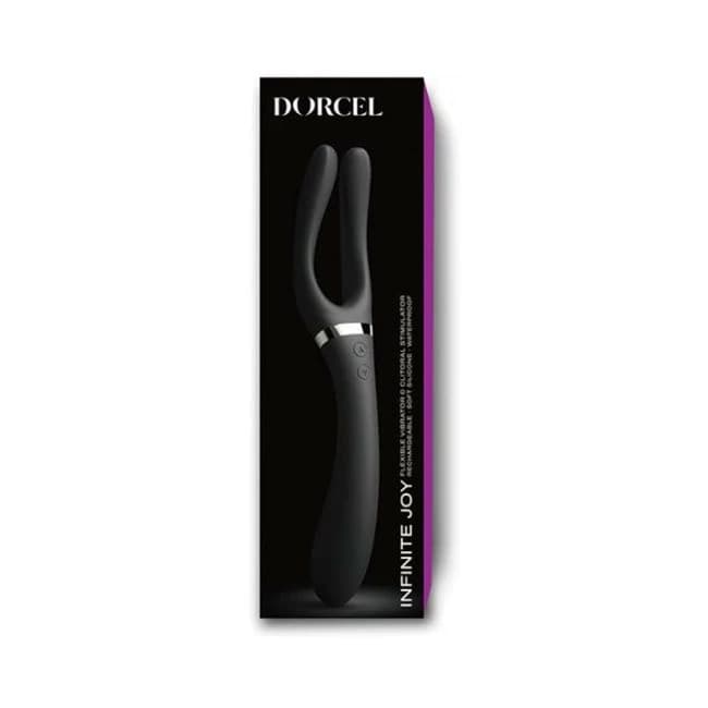 =dorcel Infinite Joy Bendable Forked Vibrator - Black - Image 1 =dorcel Infinite Joy Bendable Forked Vibrator - Black - Image 1