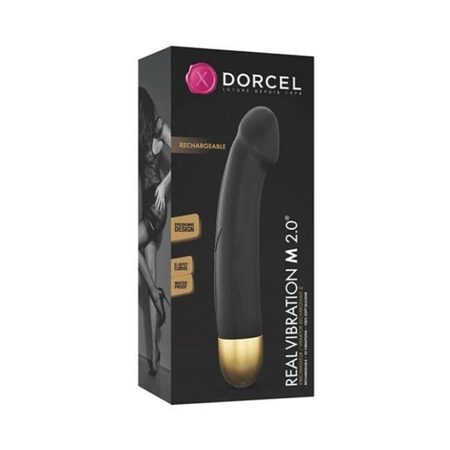 Dorcel Real Vibration M 8.6" Rechargeable Vibrator 2.0 - Black/gold, image 1