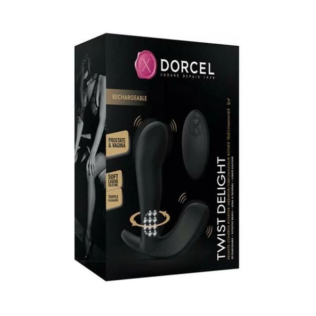 Dorcel Twist Delight Rotating Head w/ Beads - Black, image 1