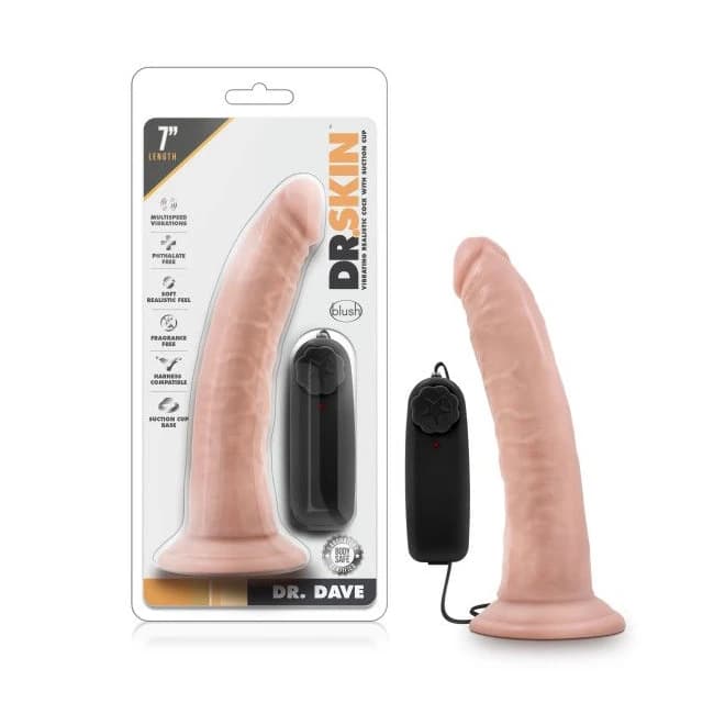 Dr Skin Dr Dave Vibrating Cock W/ Suction Cup, image 1